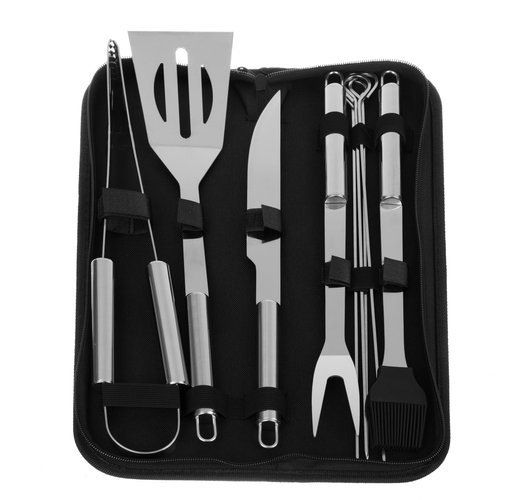 Set ustensile pentru gratar 9 accesorii otel inoxidabil geanta transport 7