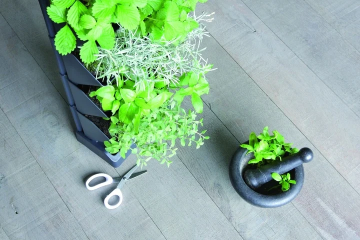 Ghivece decorative de flori, modular, antracit, 4x1 L, set 4 buc, 19.5x11.4x47.5 cm, Mini Cascade