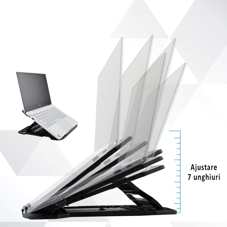 Stand pentru laptop unghi ajustabil 7 trepte suprafata anti alunecare universal 7