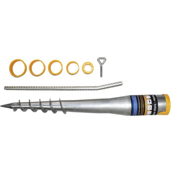 Suport, ancora, tip burghiu, pentru umbrela, metalic, 68x580 mm, Drel - imagine 2