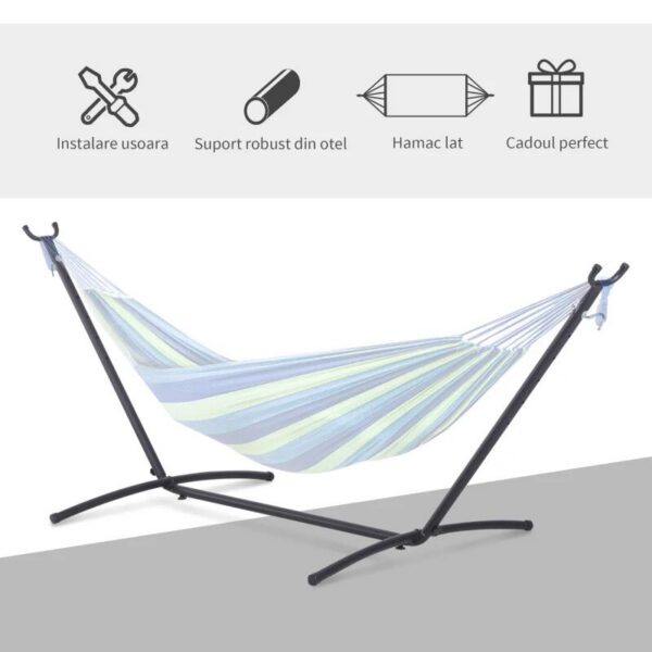 Suport hamac, max 150 kg, 280x120x110 cm - imagine 7