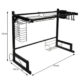 Suport uscator de vase ajustabil din otel inoxidabil, multiple accesorii, 52x65x29 cm - imagine 8