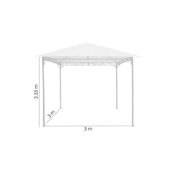 Pavilion pentru gradina/terasa, cadru metalic, crem, 3x3x2.55 m, Doina - imagine 2