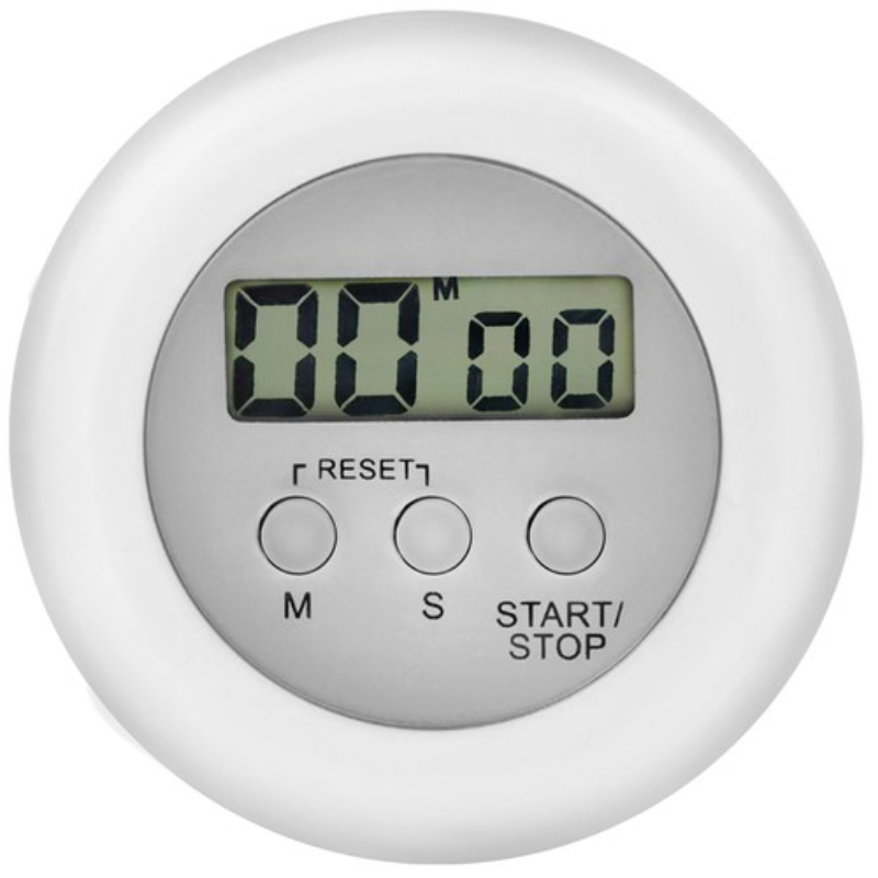 Timer pentru bucatarie afisaj LCD MT MALATEC magentic diametru 6.5 cm alb 3