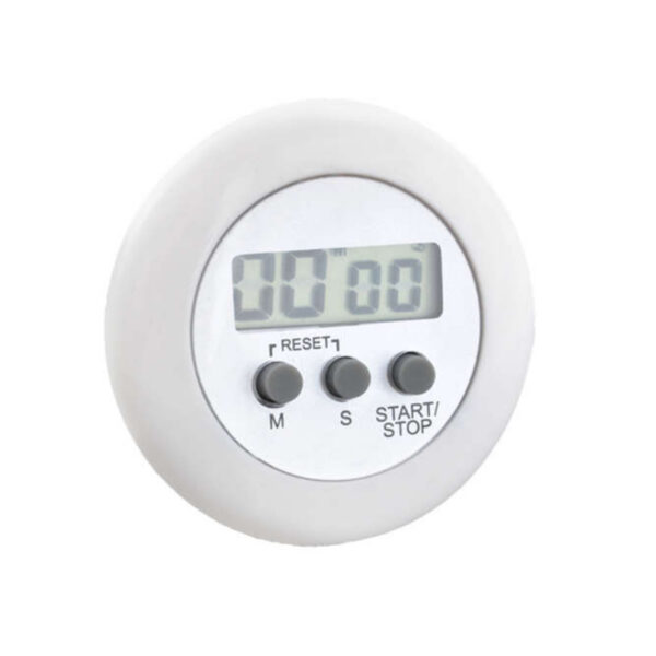 Timer pentru bucatarie afisaj LCD, MT MALATEC, magentic, diametru 6.5 cm, alb - imagine 6