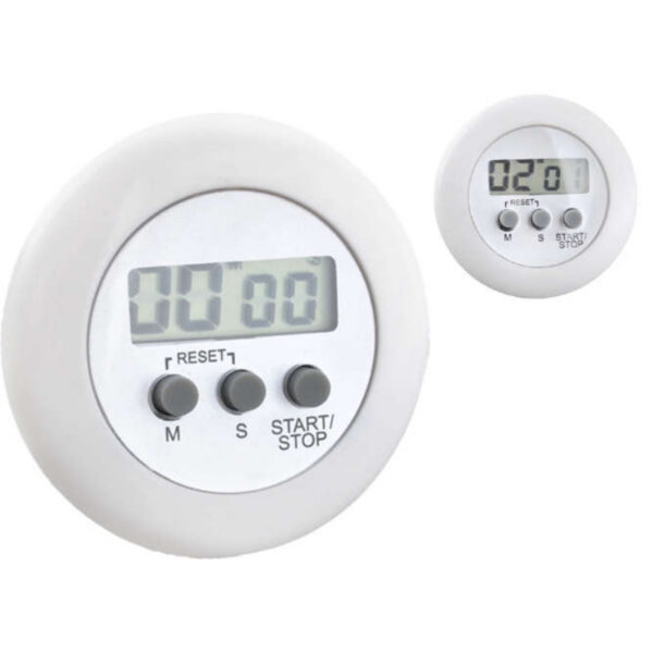 Timer pentru bucatarie afisaj LCD, MT MALATEC, magentic, diametru 6.5 cm, alb - imagine 7