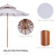 Umbrela gradina/terasa, acoperis dublu pentru ventilatie, stalp lemn, alb, 265 cm - imagine 7