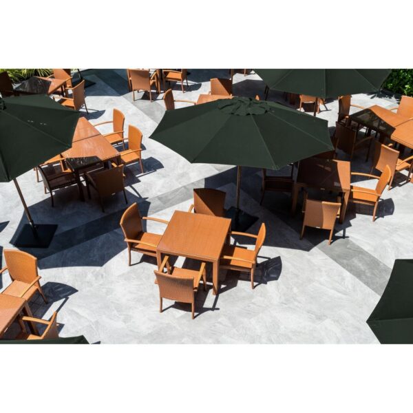Umbrela gradina/terasa cu LED, manivela, Chomik, verde, 300 cm - imagine 2