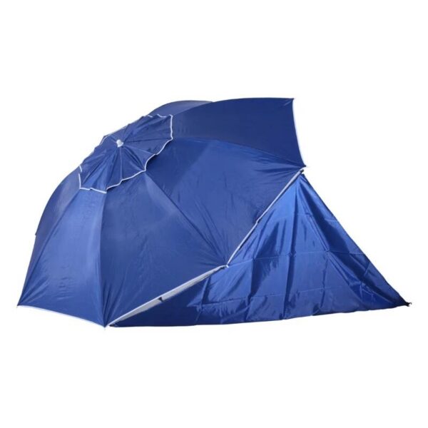 Umbrela plaja/gradina, 2 in 1, albastru si alb, 210 cm - imagine 6