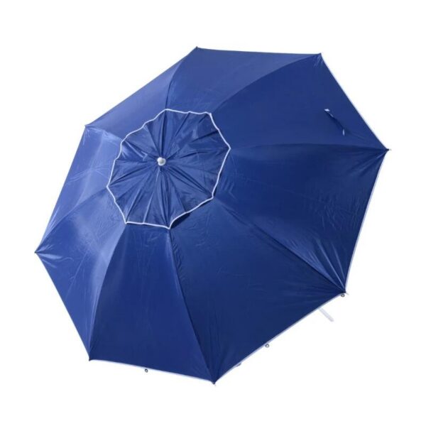 Umbrela plaja/gradina, 2 in 1, albastru si alb, 210 cm - imagine 5