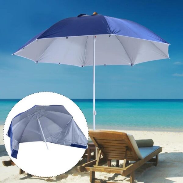 Umbrela plaja/gradina, 2 in 1, albastru si alb, 210 cm - imagine 14