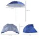 Umbrela plaja/gradina, 2 in 1, albastru si alb, 210 cm - imagine 13