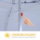 Umbrela plaja/gradina, 2 in 1, albastru si alb, 210 cm - imagine 11