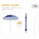 Umbrela plaja/gradina, 2 in 1, albastru si alb, 210 cm - imagine 10