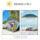 Umbrela plaja/gradina, 2 in 1, albastru si alb, 210 cm - imagine 8