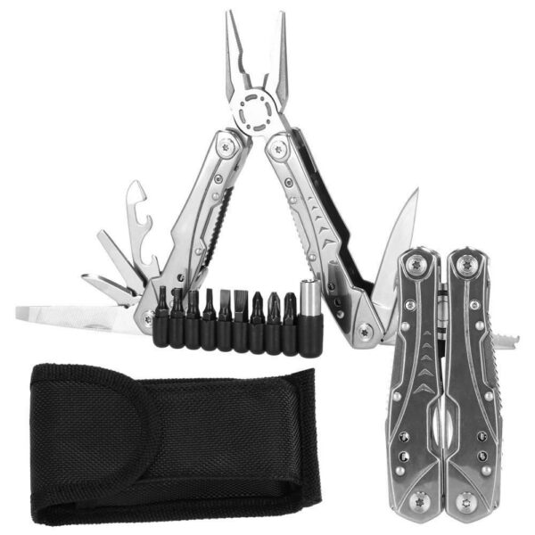 Unealta, briceag, multifunctional, 22 in 1, varfuri/biti, cu husa, inox, 16x12.5x1.5 cm, Springos - imagine 5