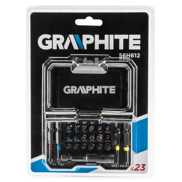 Varfuri, biti, de impact, cu adaptor magnetic, set 23 buc, 25-50 mm, Graphite - imagine 3