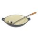 Vas de fonta tip Wok, emailat, albastru, 35.5x11 cm, Perfect Home  - imagine 2