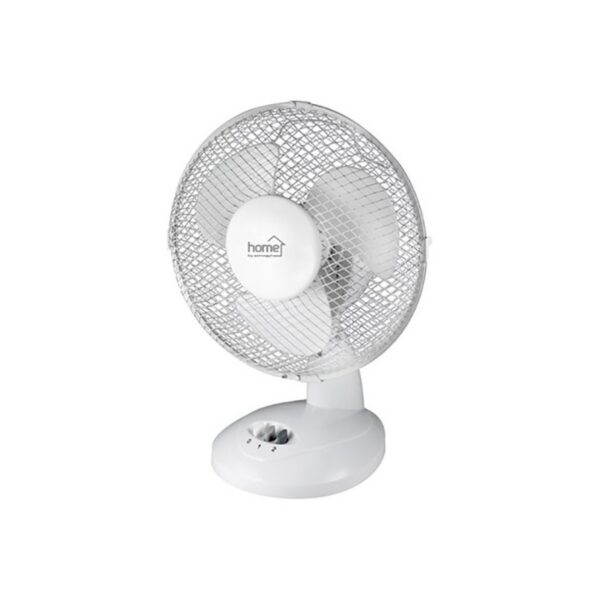 Ventilator de masa Home, 2 viteze, 21W, diametru elice 23 cm, grilaj protector, alb - imagine 1