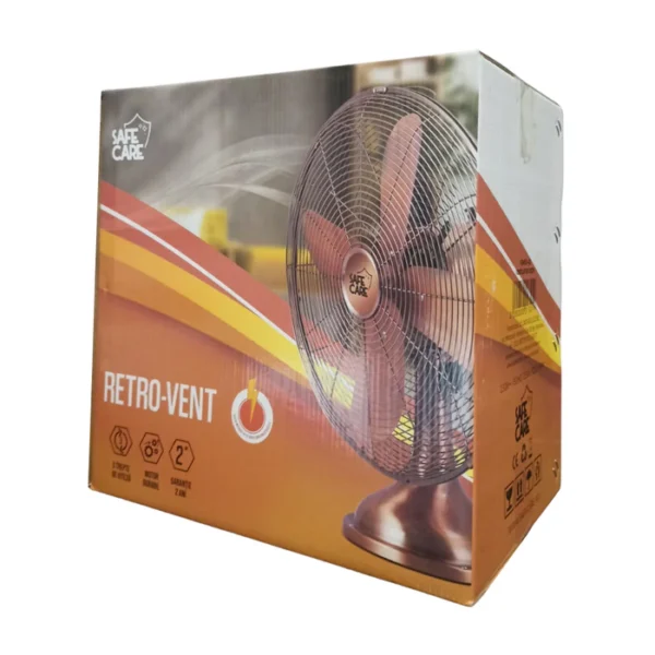 Ventilator de masa, Retro Mini Copper, 3 trepte de viteza, 35W, diametru 30 cm - imagine 10
