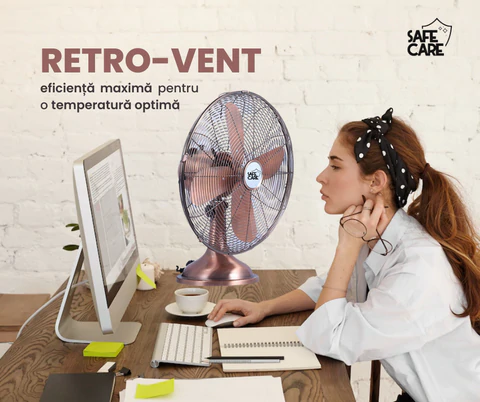 Ventilator de masa Retro Mini Copper 3 trepte de viteza 35W