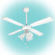 Ventilator de tavan, alb,105 cm, 50 W, 4 palete MDF