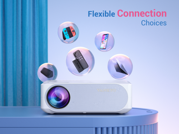 Videoproiector VANKYO Performance V630W, 6000 Lumeni,Wifi, Native 1080p, LED, HDMI, VGA, AV, USB, Geanta de transport, Telecomanda, Cablu HDMI - imagine 7