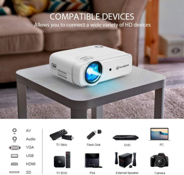 Videoproiector Vankyo Leisure 430, 4000 Lumeni, LED, HDMI, SD, AV, VGA, USB, Geanta de transport, Telecomanda, Cablu HDMI - imagine 4