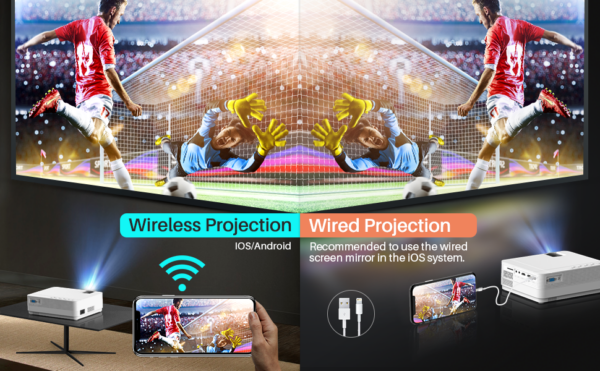 Videoproiector Vankyo Leisure 470, Wifi, 4000 Lumeni, LED, HDMI, AV, VGA, USB, SD, Conectare telefon, Telecomanda - imagine 10