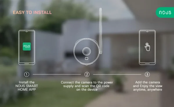Camera de supraveghere IP WIFI NOUS W7P Smart, Exterior, 3MP, Detectare micare, Night vision - imagine 9