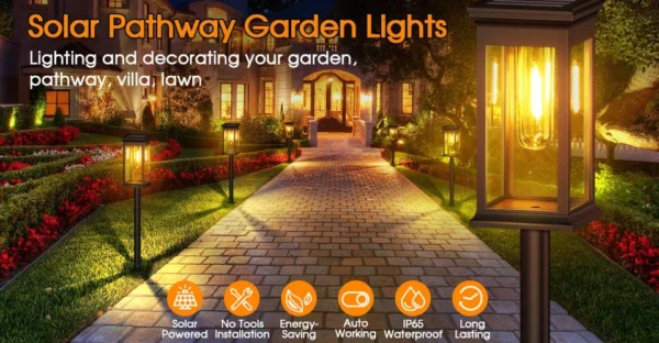 Set 2 lampi solare LED Rovo XHL-652, lumina alb cald - imagine 8