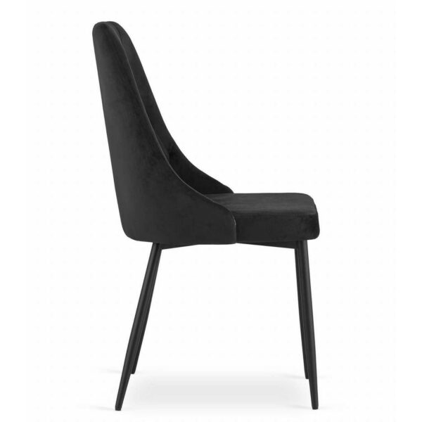 Scaun bucatarie/living, Artool, Imola, catifea, metal, negru, 48.5x61x93.5 cm - imagine 5