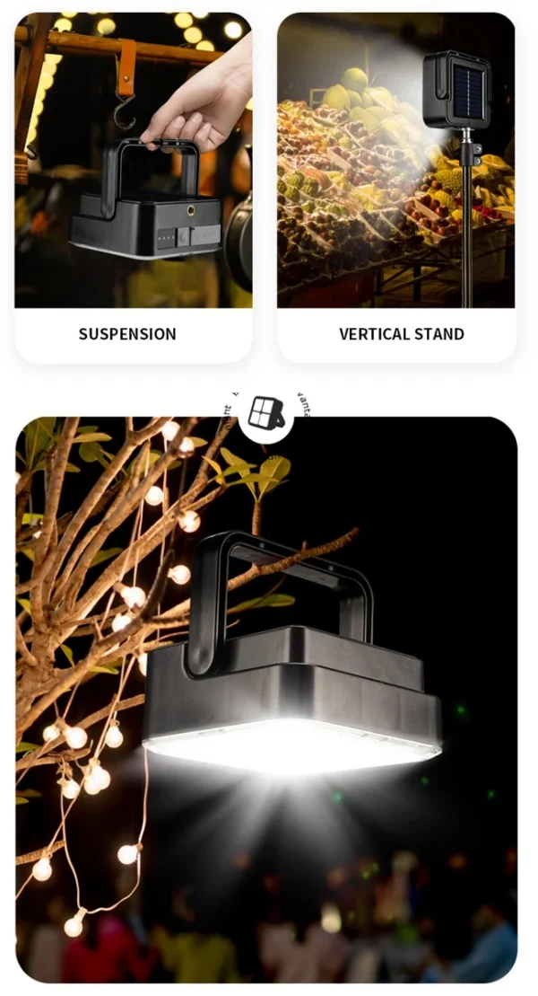 Lampa LED cu panou solar Superfire FS38, Pentru Camping, 600 lm, incarcare USB, 4 moduri, prindere magnetica - imagine 10