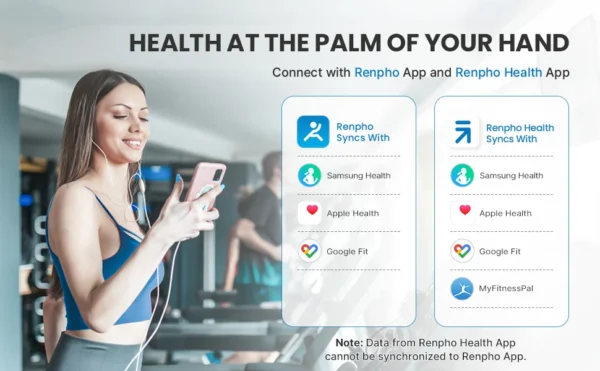 Cantar de baie Smart Renpho CS20M, Maxim 180Kg, 13 masuratori, BMI, BMR IMC, Bluetooth, compatibil Fitbit, Apple Health, Google Fit, - imagine 8