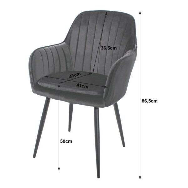 Scaun bucatarie/living, Artool, Lugo, catifea, metal, negru, 57.5x56.5x86.5 cm - imagine 10