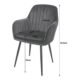Scaun bucatarie/living, Artool, Lugo, catifea, metal, negru, 57.5x56.5x86.5 cm - imagine 10