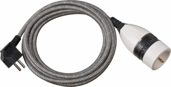 Cordon prelungitor textil Brennenstuhl, comutator rotativ luminat, 5m - imagine 1