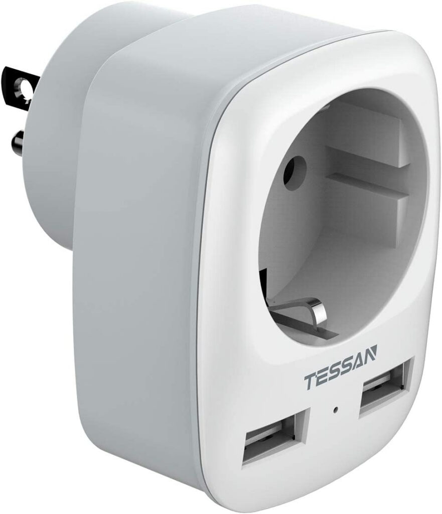 adaptor pentru priza tessan ts 611 us eu 2xusb 2 4 a 10 a copie 069648