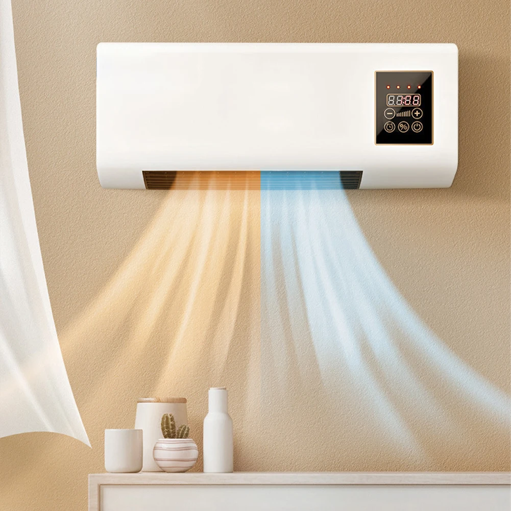 Aeroterma de perete cu ventilator Home Klima 2000W, telecomanda, temporizator, termostat, 2 trepte, alb