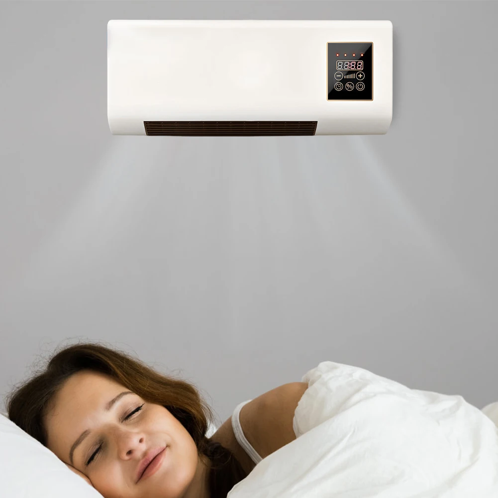 Aeroterma de perete cu ventilator Home Klima 2000W, telecomanda, temporizator, termostat, 2 trepte, alb