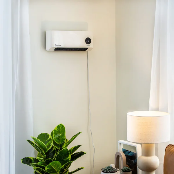 Aeroterma de Perete cu Ventilator Smart WiFi HeatPro 2000W, Telecomanda, Termostat, Timer, Ventilatie, 2 trepte, alb - imagine 2