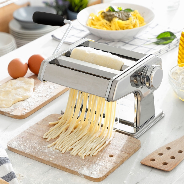 Aparat pentru Paste Proaspete cu Retete Frashta InnovaGoods - Manual, Multifunctional, Design Argintiu 1 Aparat pentru Paste Proaspete cu Retete Frashta InnovaGoods - Manual, Multifunctional, Design Argintiu