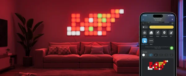 Kit panouri mici luminoase LED Govee H8069, RGBIC, Wi-Fi + Bluetooth, 10 panouri, Alexa , Google Asistant, Matter - imagine 8