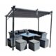 Pergola pentru gradina/terasa, retractabila, cadru metalic, gri, 3x4x2.3 m - imagine 2