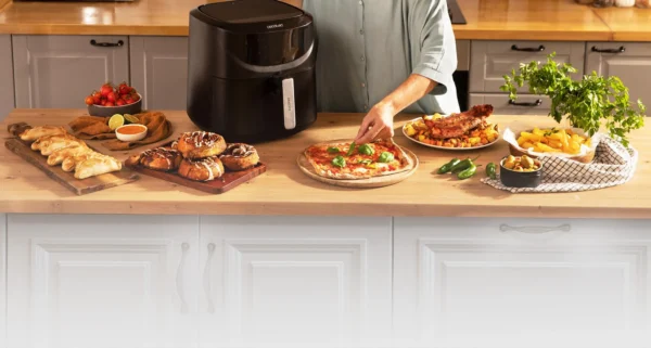 Friteuza cu aer cald, fara ulei Cecotec Cecofry Absolute 7600, 2000W, 7.6L, Control tactil, 8 Programe Presetate - imagine 9