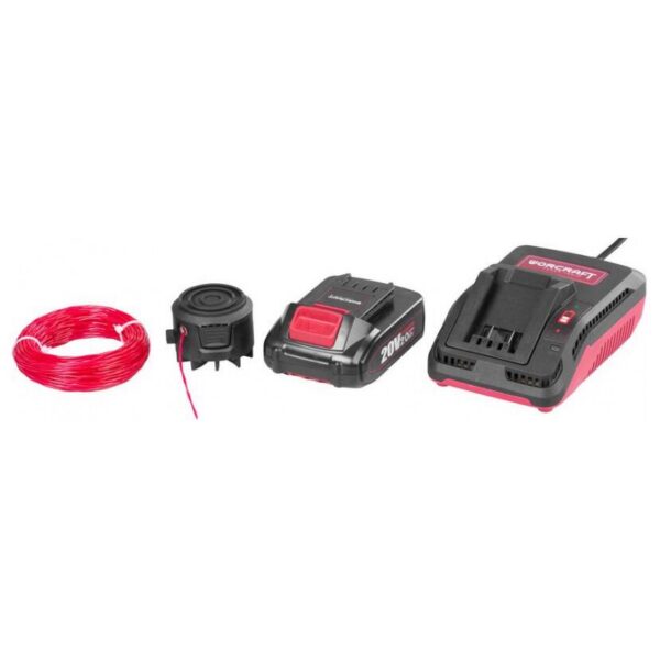Motocoasa, trimmer, pentru tuns iarba, Worcraft, electric, cu acumulator, incarcator 20V Li-ion, maner telescopic, 24 cm - imagine 8