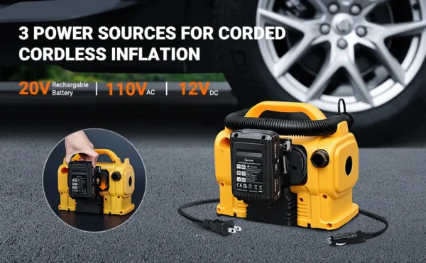 Compresor portabil cu acumulator AstroAI 3PLYE, 12V DC, 160PSI, Digital, Structura metalica, Adaptoare incluse - imagine 10