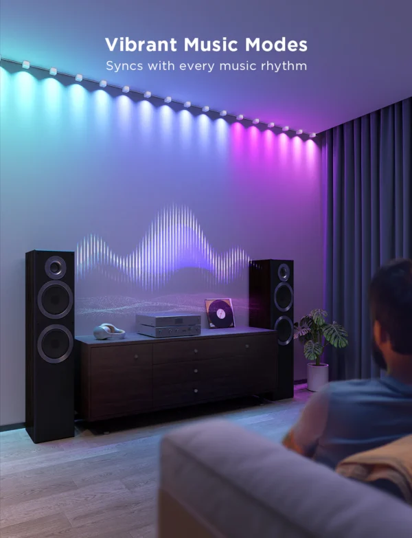 Banda cu Spoturi LED Govee RGBIC String Downlights, H608B, 3m, Wi-Fi, sincronizare muzica - imagine 5