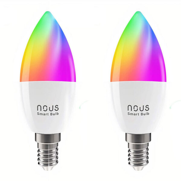 Set 2 Becuri LED RGB Smart NOUS P4, E14, Control din aplicatie - imagine 1