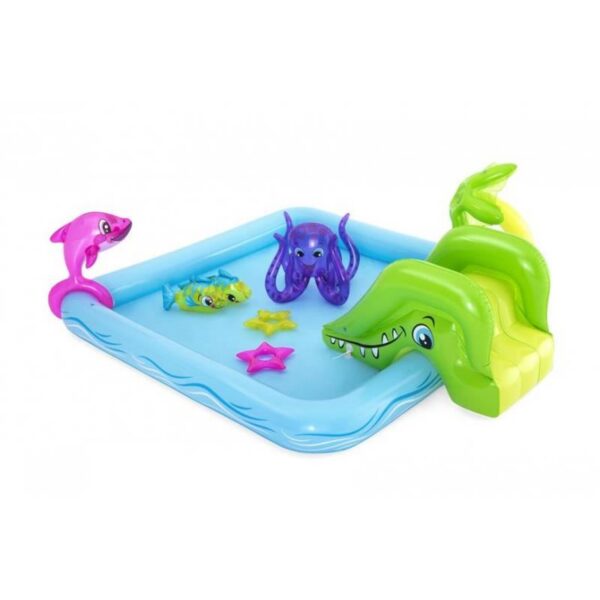 Piscina gonflabila pentru copii, de joaca, cu tobogan, 239x206x86 cm, Bestway Fantastic Aquarium - imagine 6